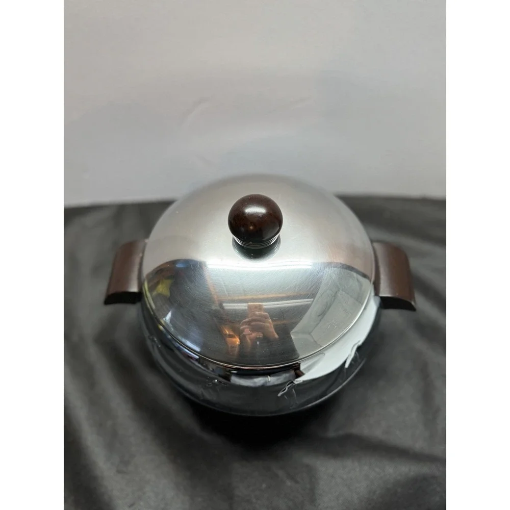 Vintage West Bend Stainless Steel Penguin Hot & Cold Server Chrome Ice Bucket
